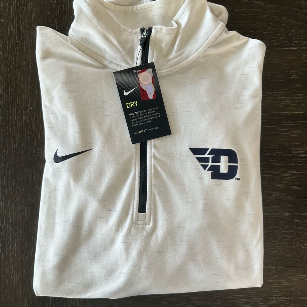 Nike White Dri-FIT Quarter-Zip Top